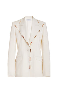 Ivory / Veste blazer Leiva en laine - Ivory