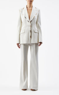 Ivory / Veste blazer Leiva en laine - Ivory