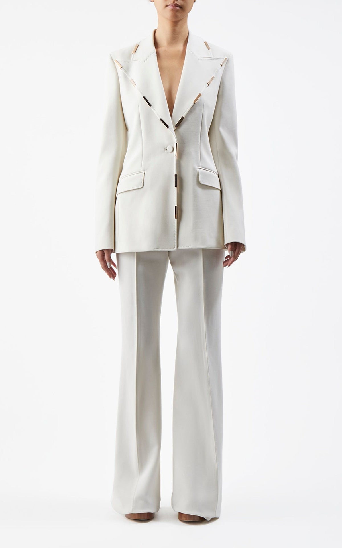 Ivory / Veste blazer Leiva en laine - Ivory