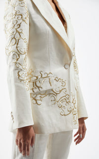 Ivory / Veste blazer Leiva en lin - Ivory