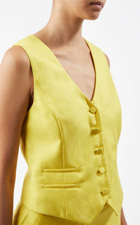 Coleridge Vest en jaune de cadmium sergé flammé drap de costume