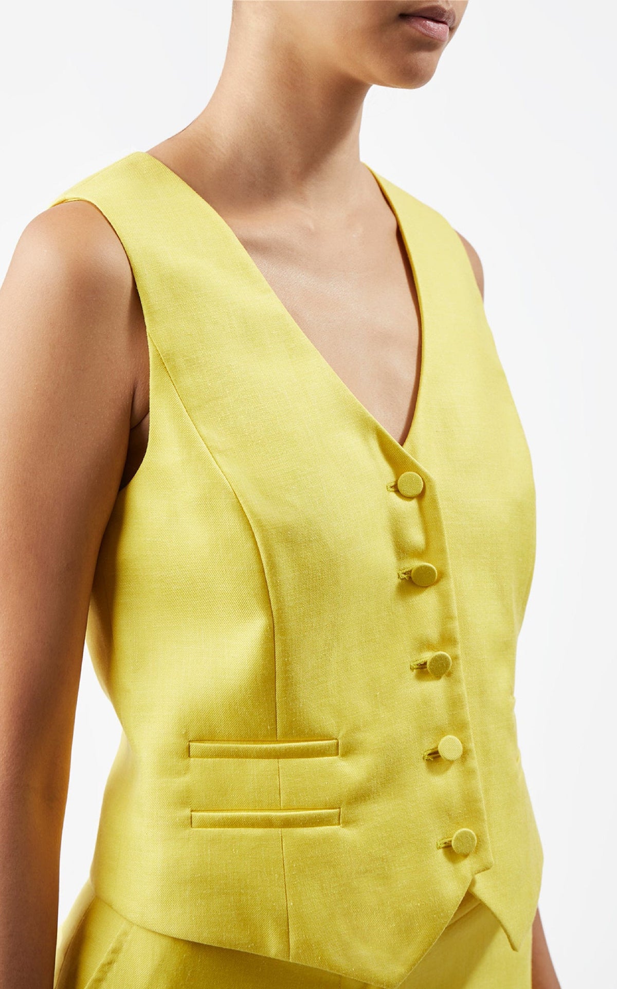 Coleridge Vest en jaune de cadmium sergé flammé drap de costume