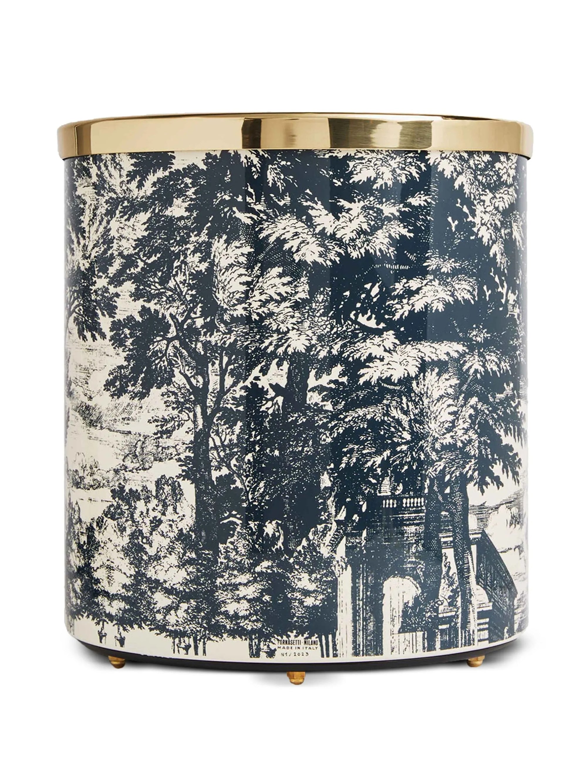 Giardino Settecentesco wastepaper basket - Blue & Ivory