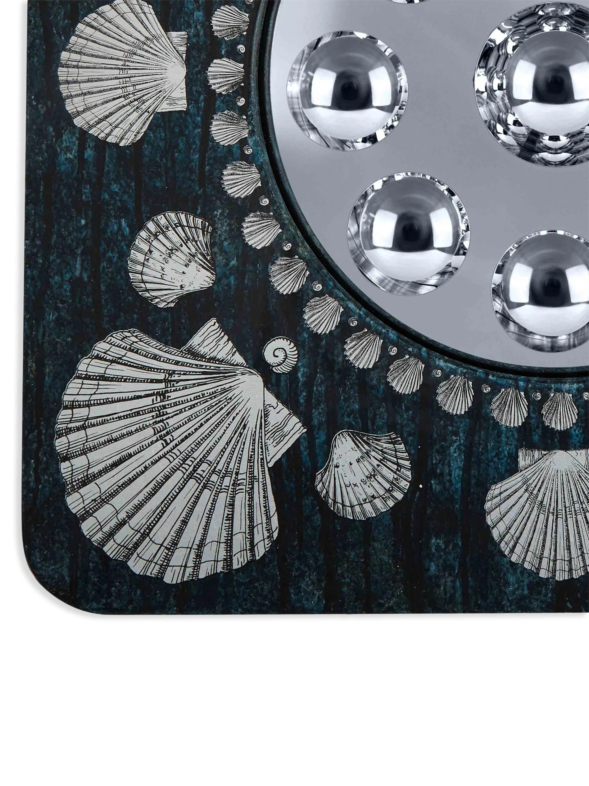 Frame with bubble mirror Giro Conchiglie - Silver & Blue