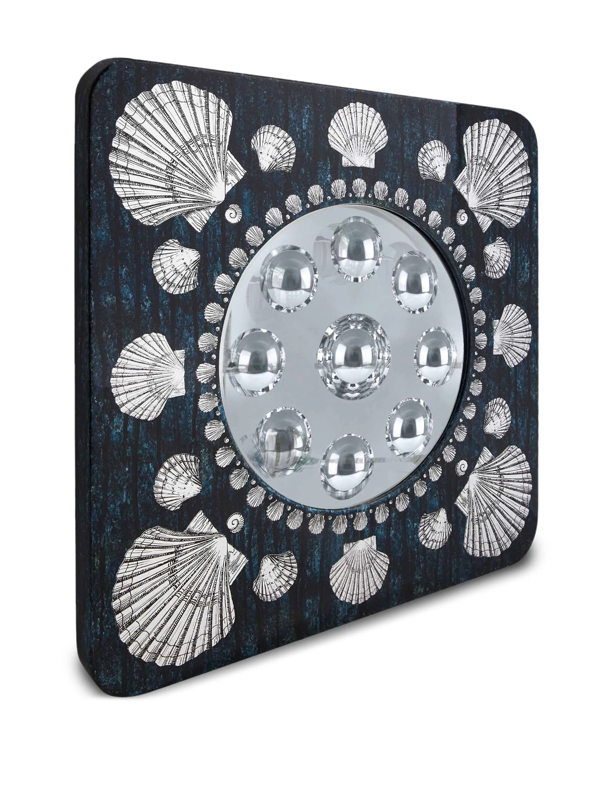 Frame with bubble mirror Giro Conchiglie - Silver & Blue