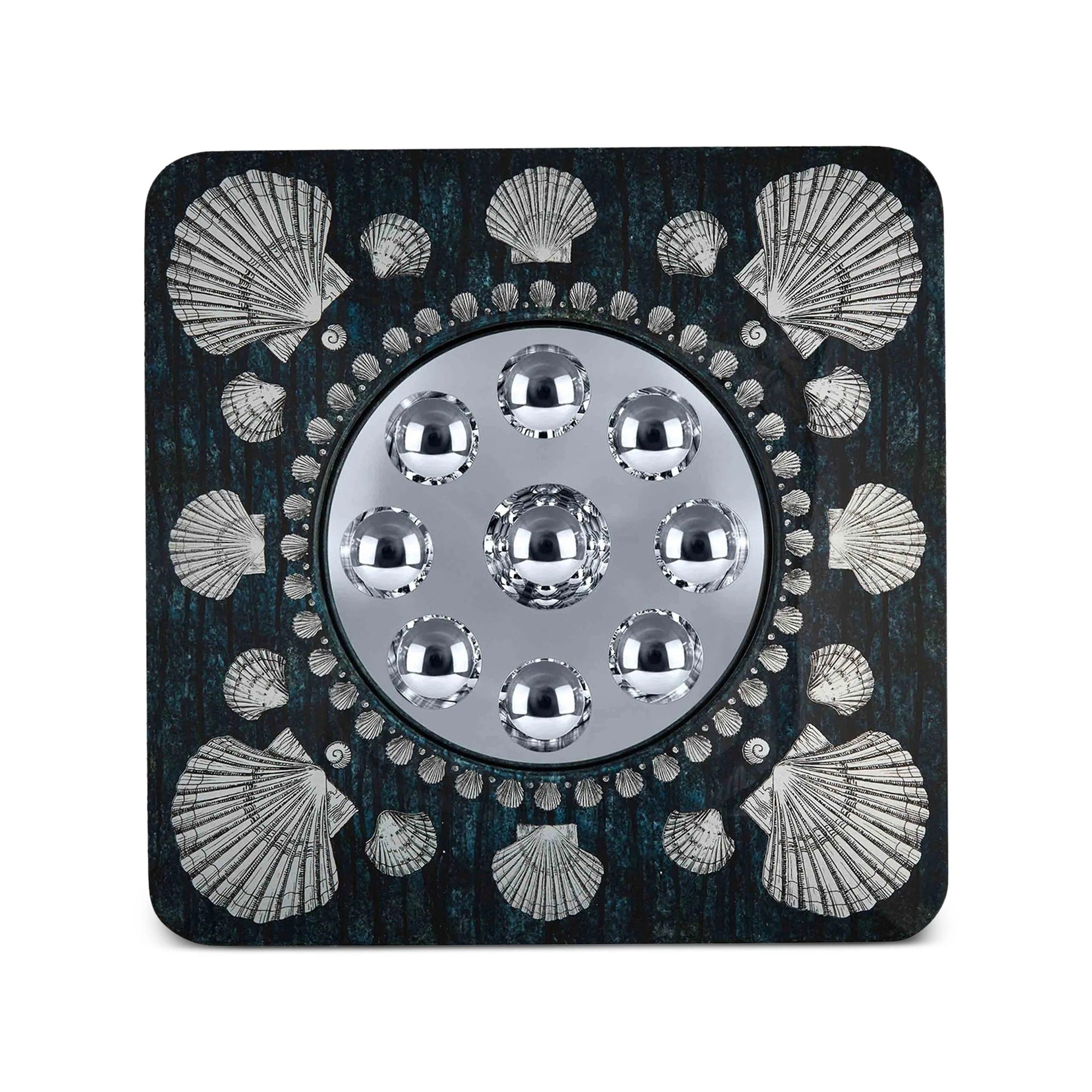 Frame with bubble mirror Giro Conchiglie - Silver & Blue