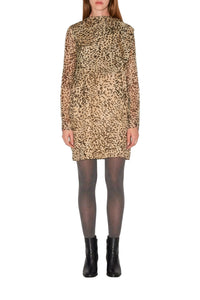 Robe courte Bianca Chloe en soie - Animal
