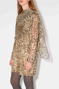 Robe courte Bianca Chloe en soie - Animal