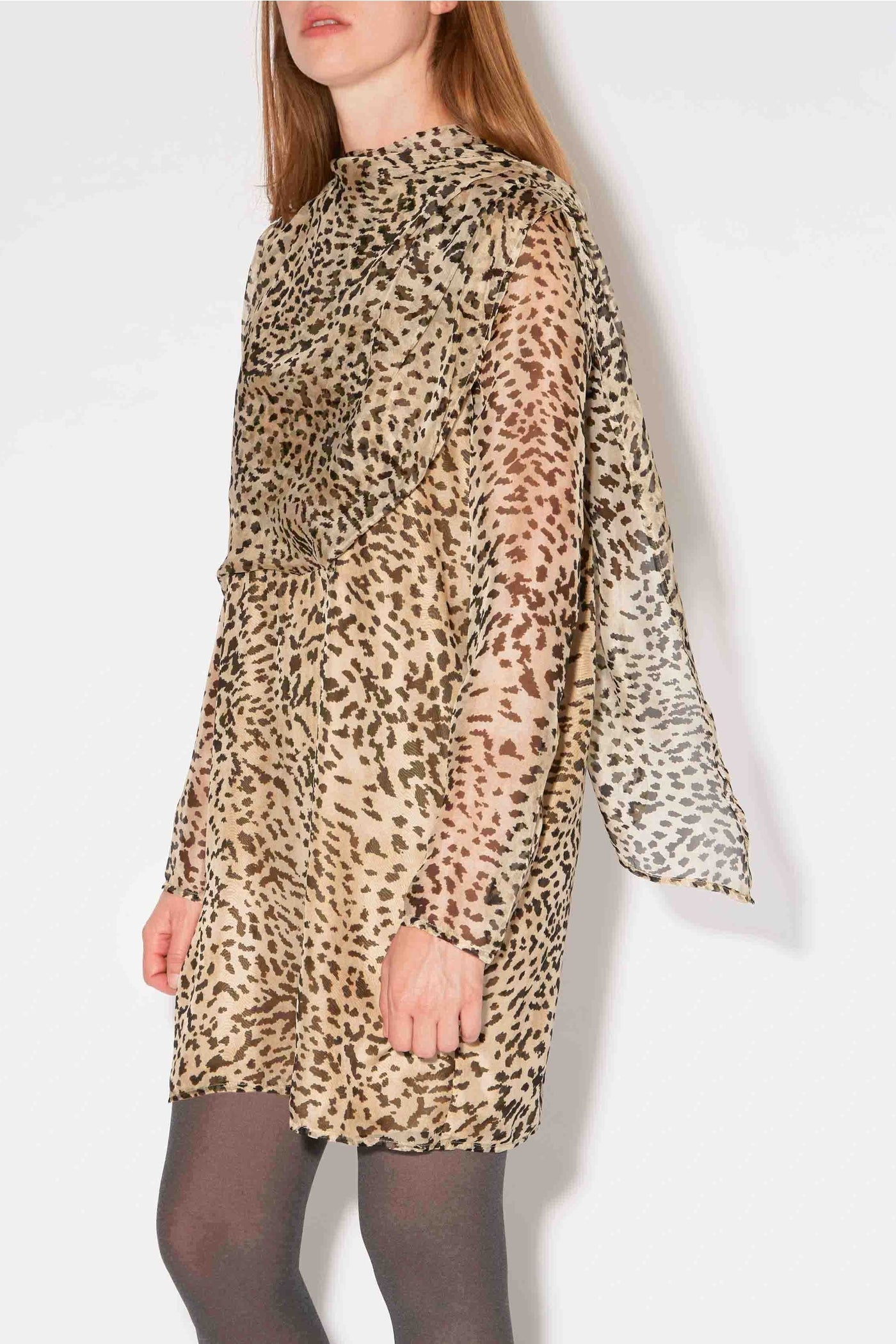 Robe courte Bianca Chloe en soie - Animal