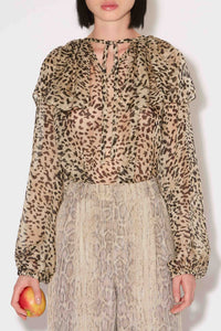 Blouse Shadow Chloe en soie - Animal