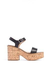 Sardis Sandal en noir lamb cuir