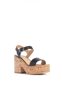 Sardis Sandal en noir lamb cuir