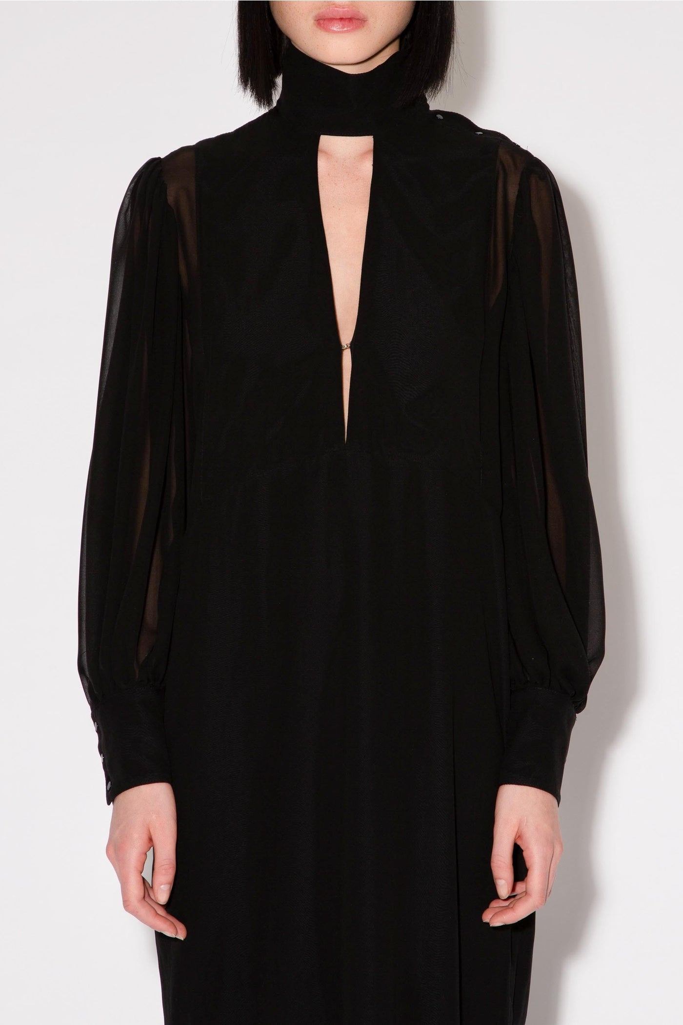 Robe longue Ondine Chloe en soie - Marine