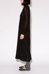 Robe longue Ondine Chloe en soie - Marine