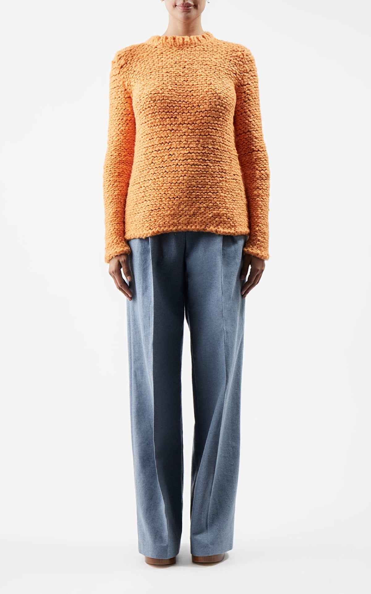 Larenzo Sweater en fluorescent orange welfat cachemire fil