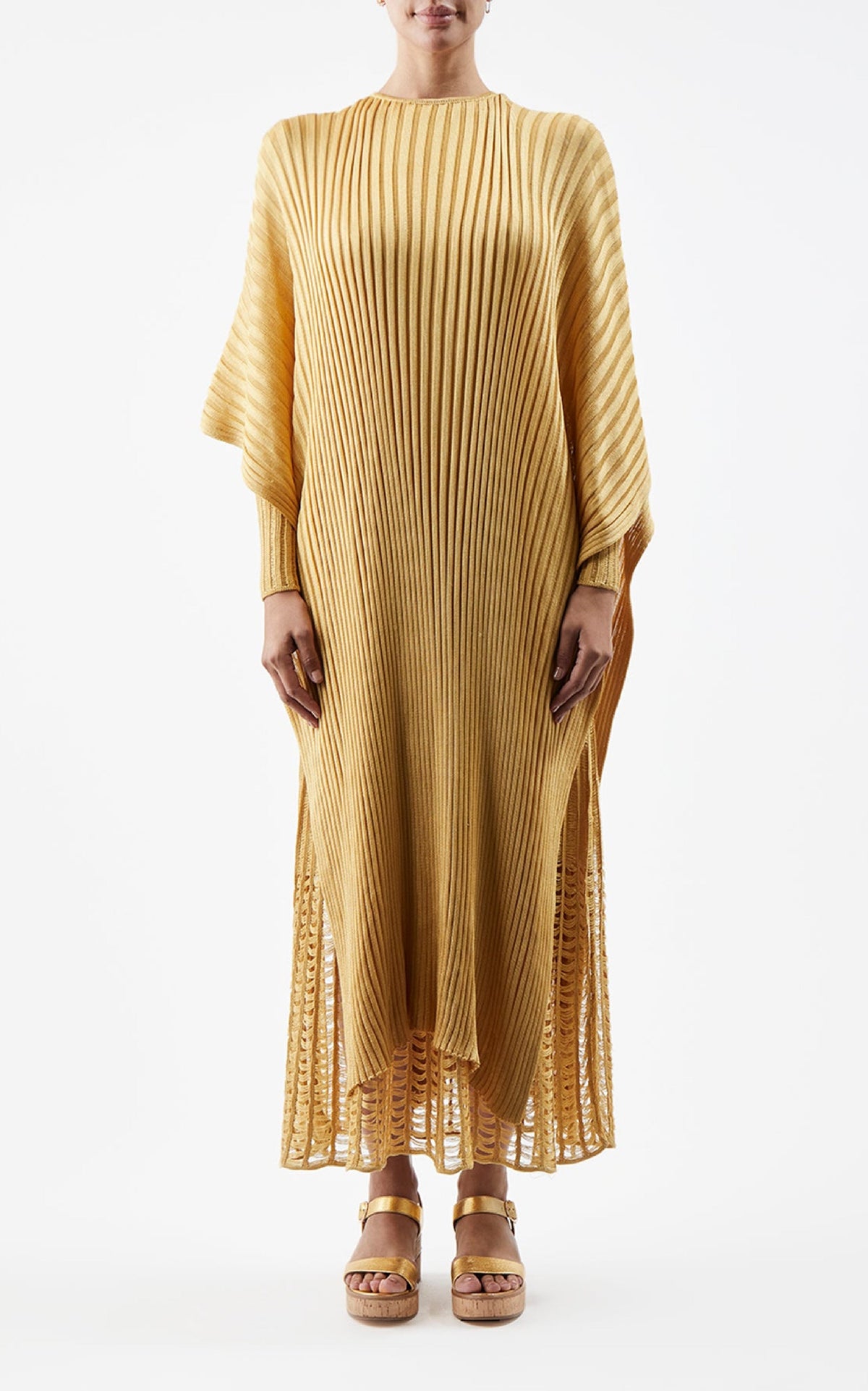 Gold / Poncho Taos en soie - Gold