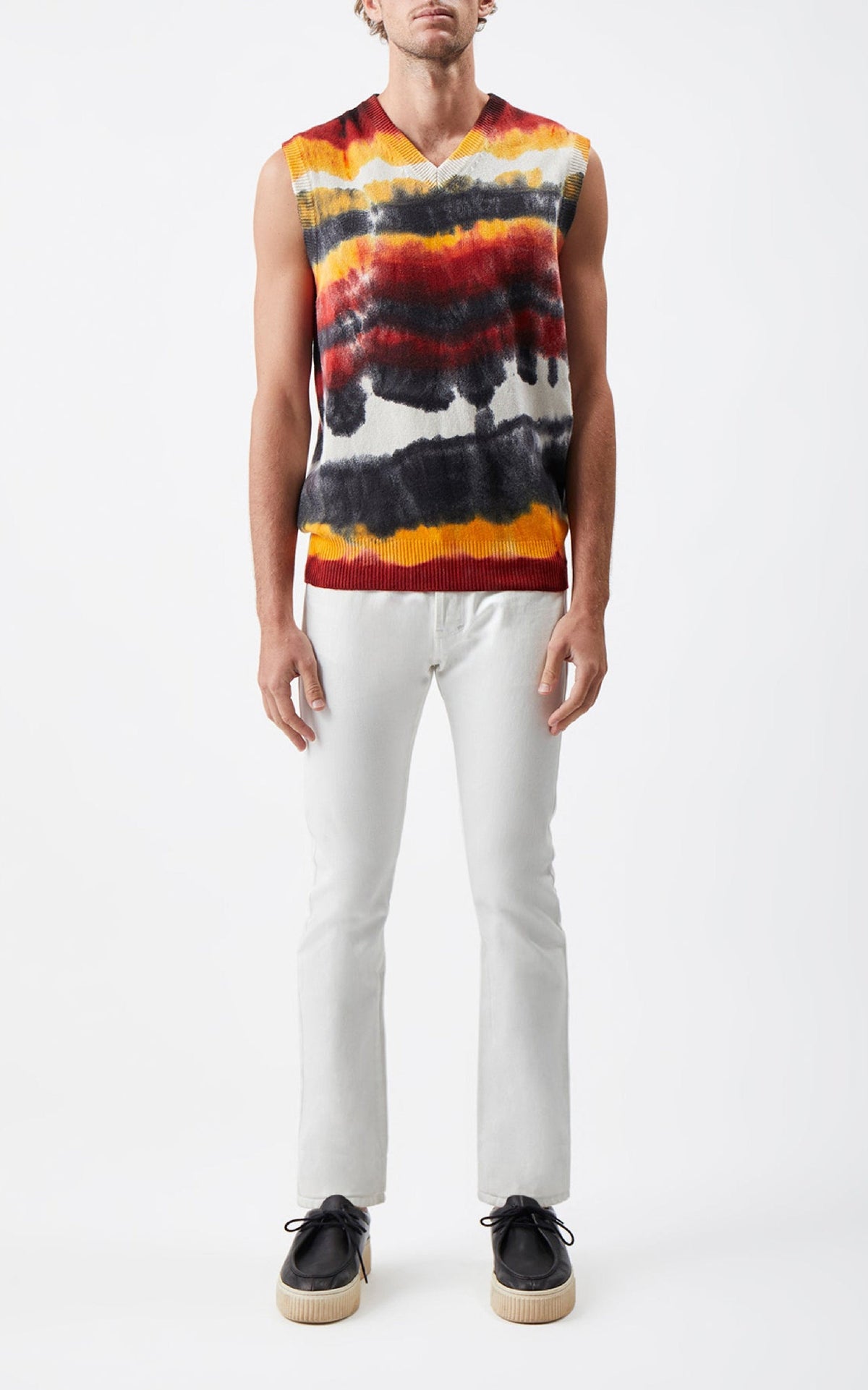 Fielding Vest Tie Dye en fire tie and dye 2/28 cachemire fil