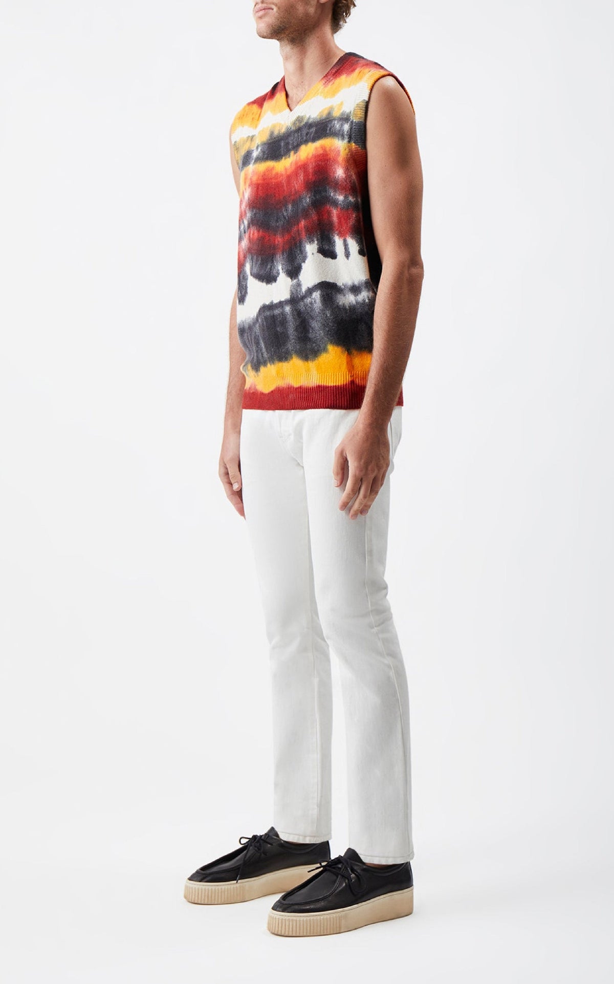 Fielding Vest Tie Dye en fire tie and dye 2/28 cachemire fil