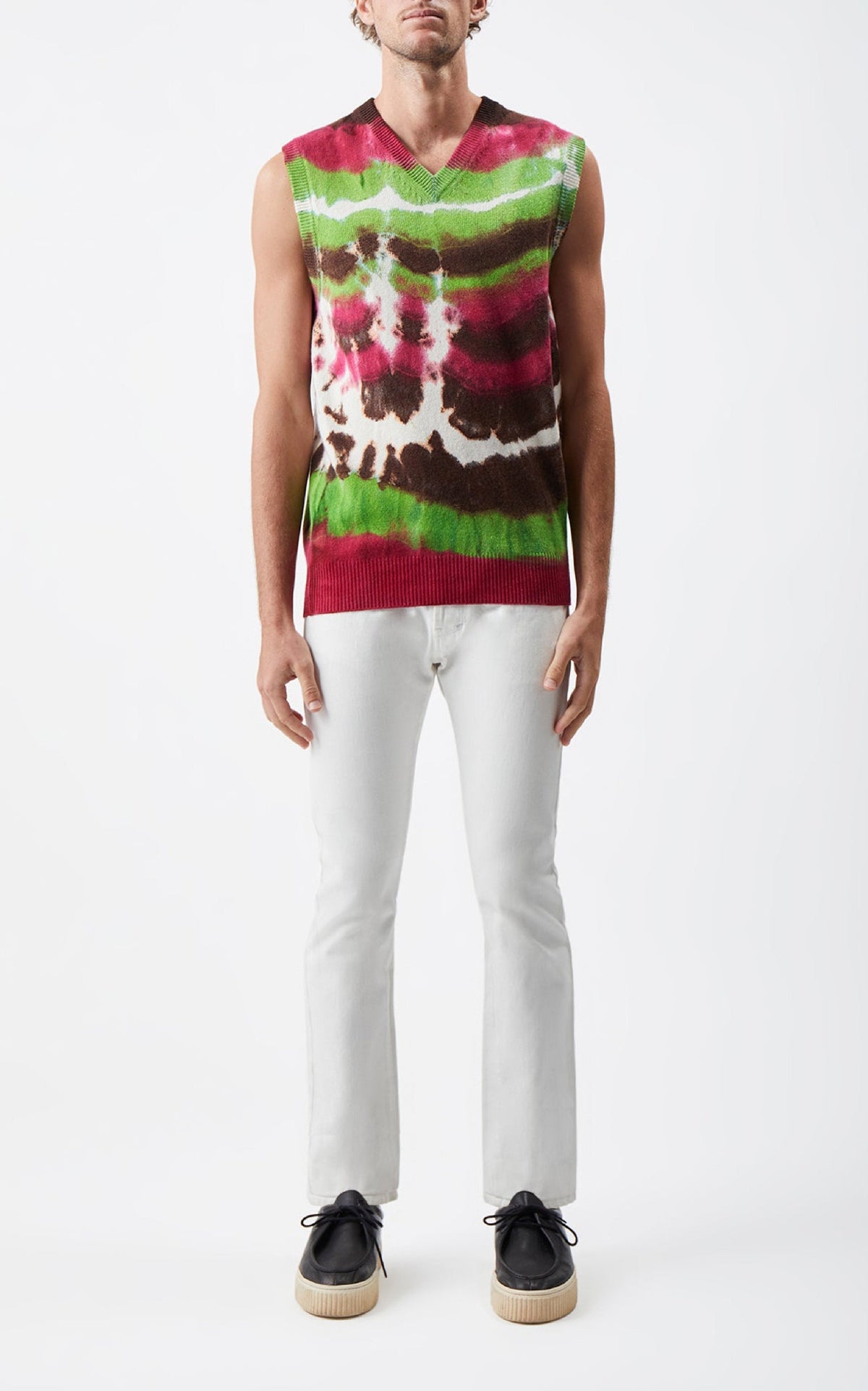 Fielding Vest Tie Dye en jewel tie and dye 2/28 cachemire fil
