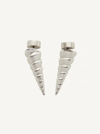 9pcs RELIQUAT 120€ / Puces d'oreilles petites shell en laiton - Argent vielli