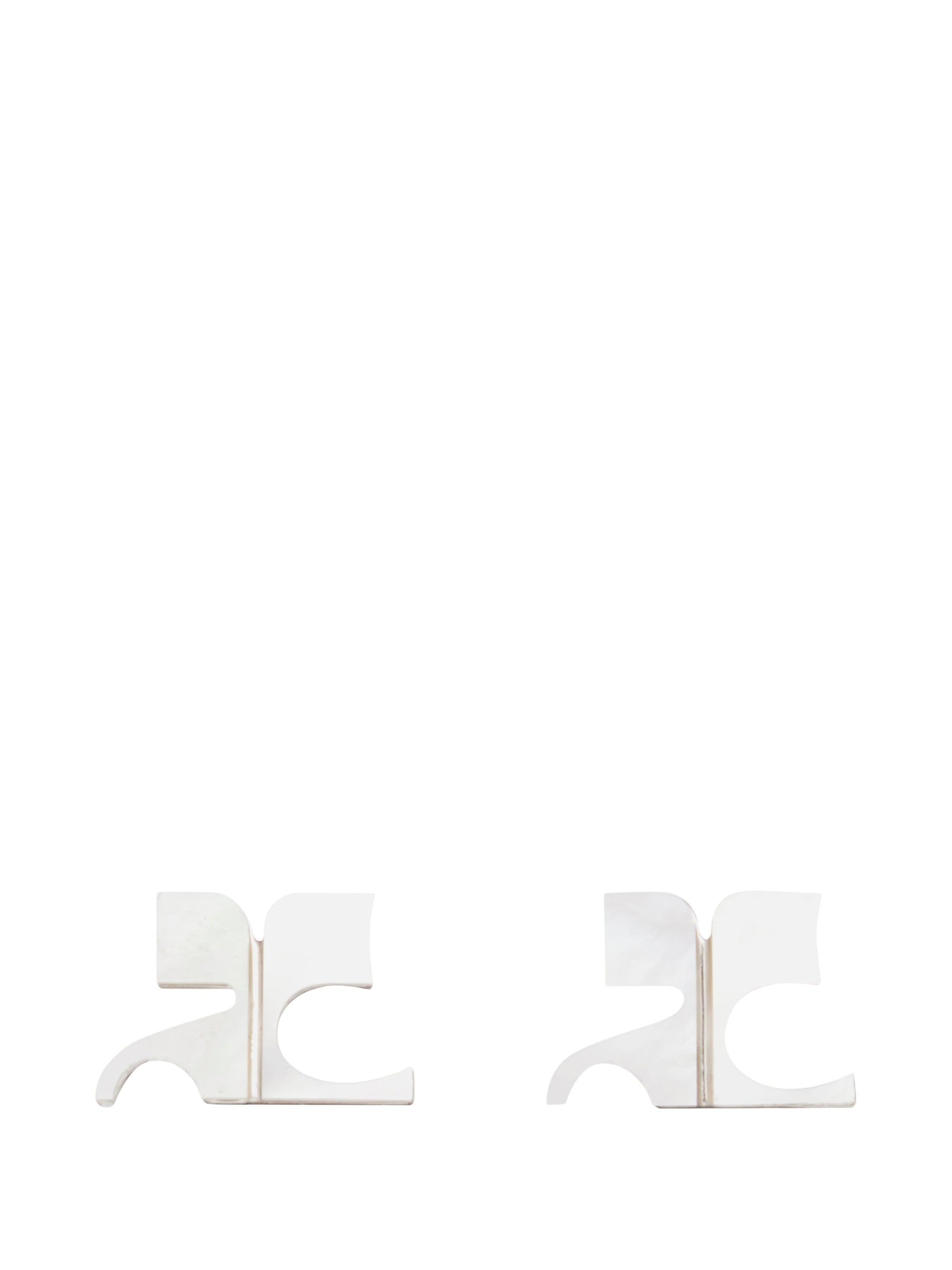 2pcs RELIQUAT 95€ / Puces d'oreilles AC logo perle nacre - Mother of pearl