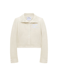 Blouson iconique logo poitrine en vinyle - Blanc Casse