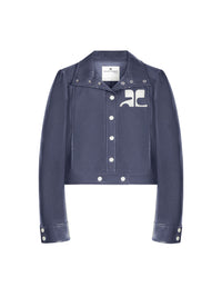 Blouson iconique logo poitrine en vinyle - Dusk Blue