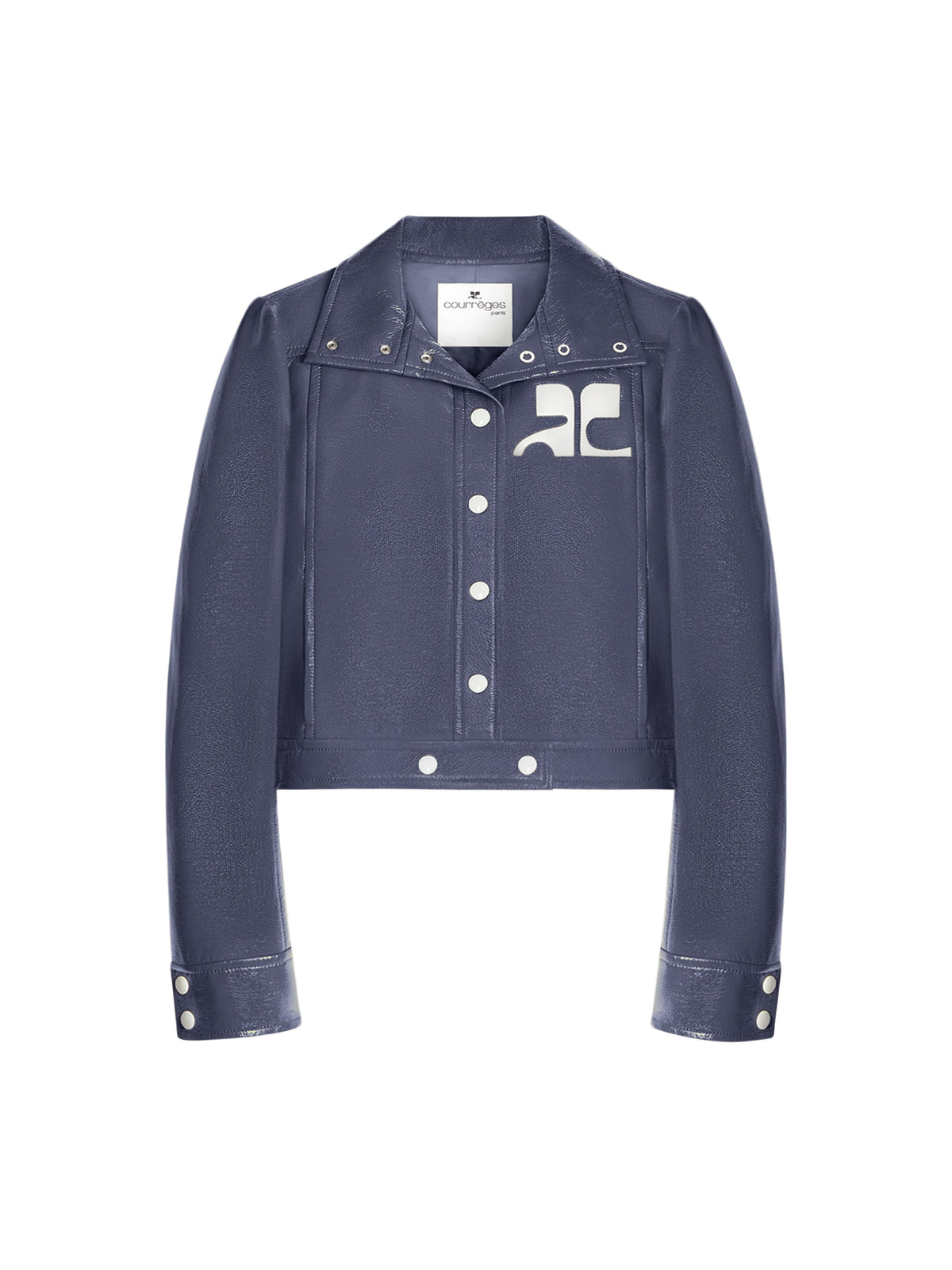 Blouson iconique logo poitrine en vinyle - Dusk Blue