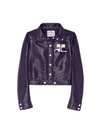 Blouson iconique logo poitrine en vinyle - Purple