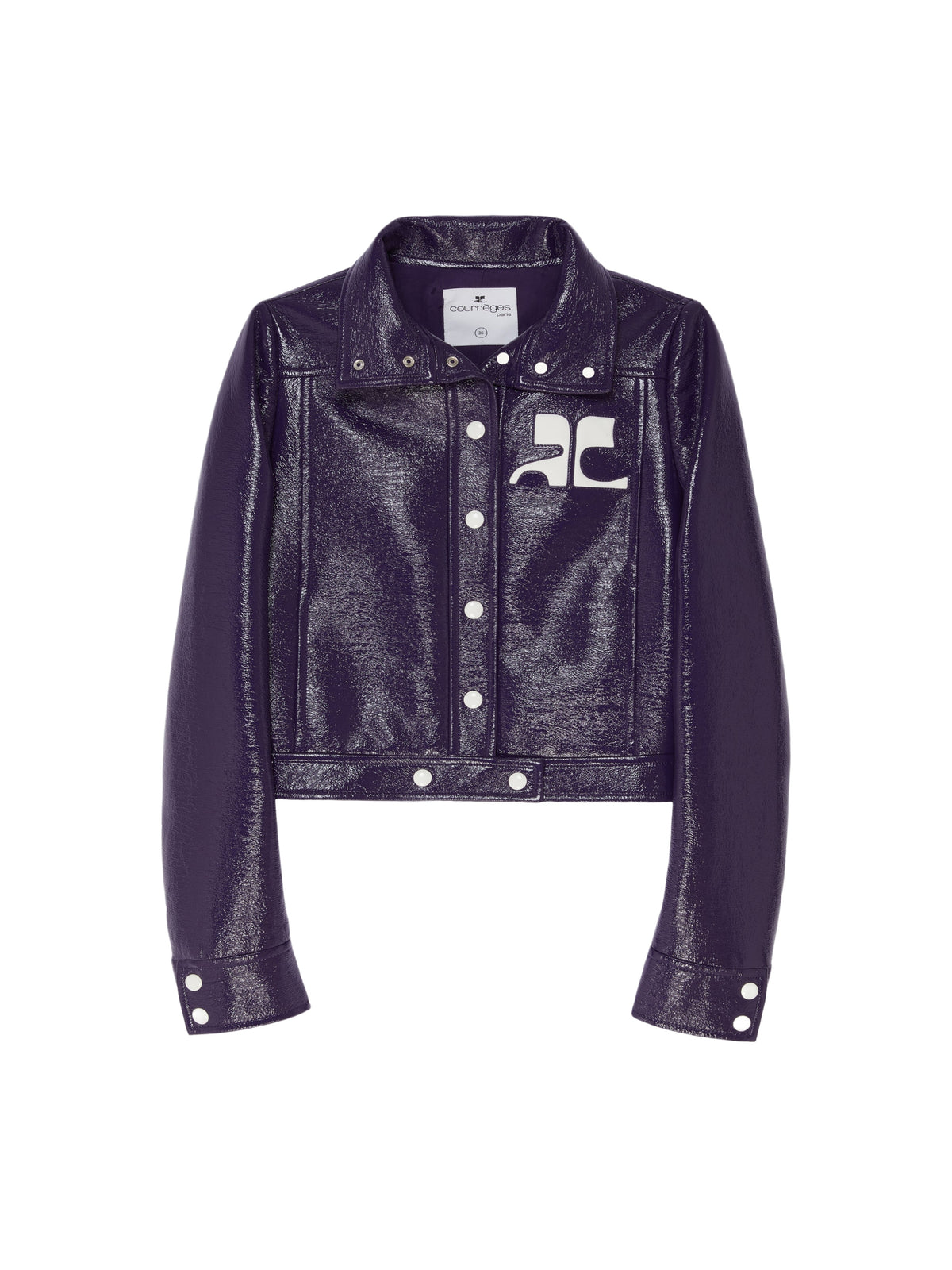 Blouson iconique logo poitrine en vinyle - Purple