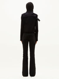 3pcs RELIQUAT 690€ / Blouson crêpe héritage vieilli en laine - Black