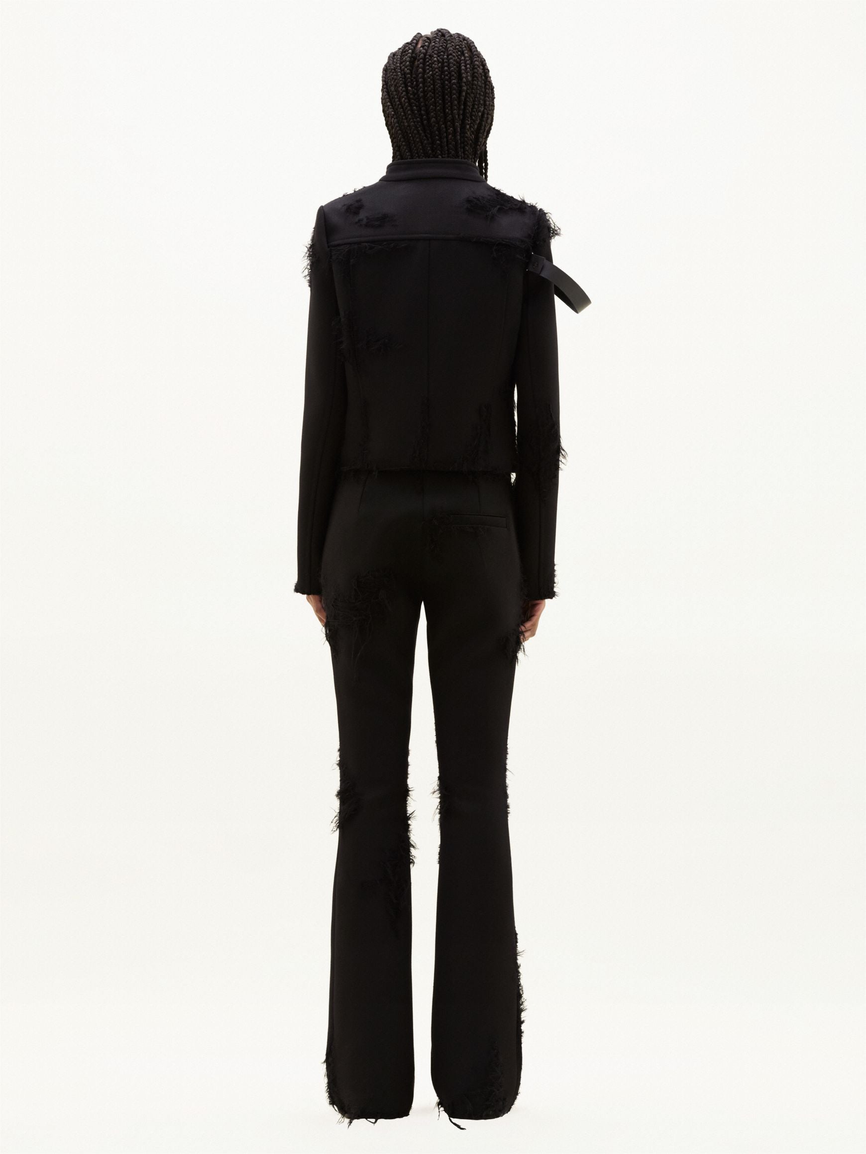 3pcs RELIQUAT 690€ / Blouson crêpe héritage vieilli en laine - Black