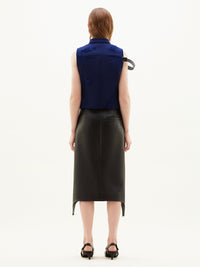 5pcs RELIQUAT 590€ / Blouson sans manches strap distressed racer en laine - Navy