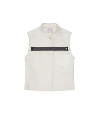 2pcs RELIQUAT 590€ / Blouson sans manches strap distressed racer en laine - Heritage white