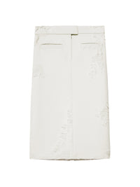 Heritage wool crepe skirt - Heritage White