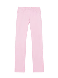 Pantalon droit à cinq poches en vinyle - Rose
