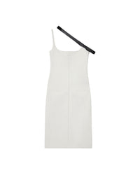 Robe longue Strap en vinyle - Heritage White
