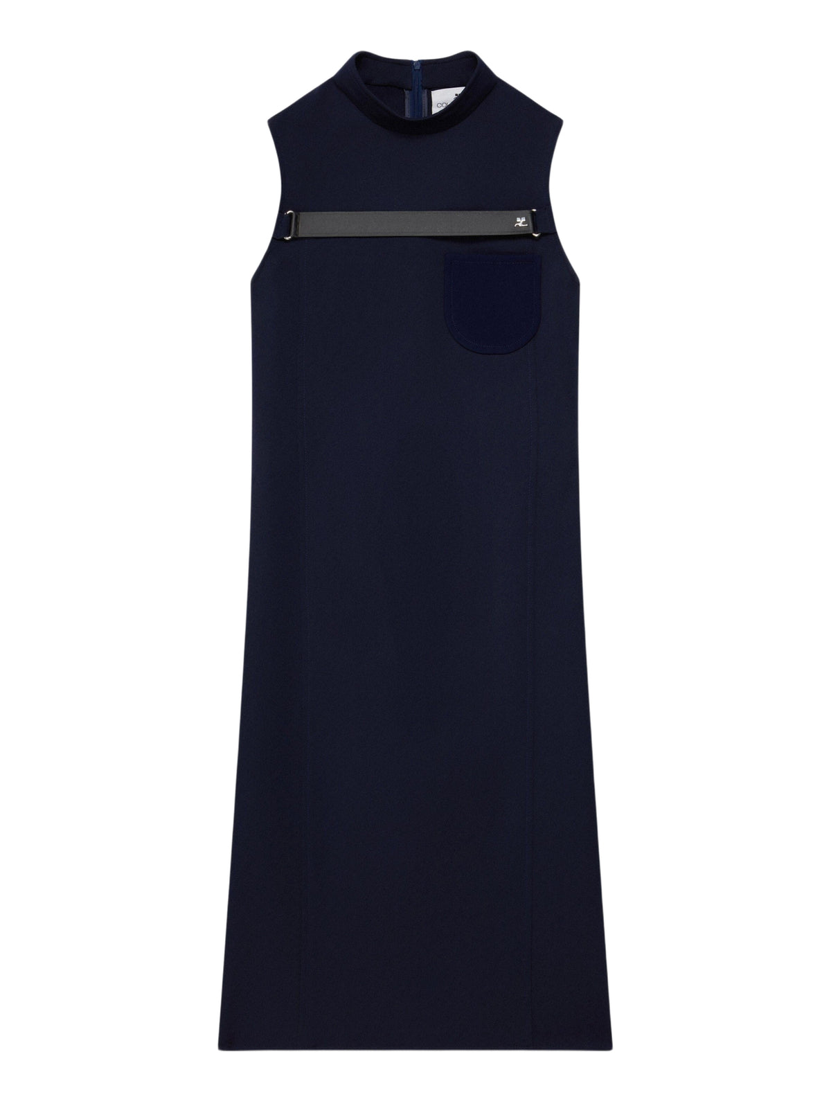 Robe tailleur longue Strap en sergé - Ink