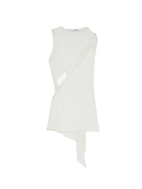 Robe courte multi-ouvertures en soie - Heritage White