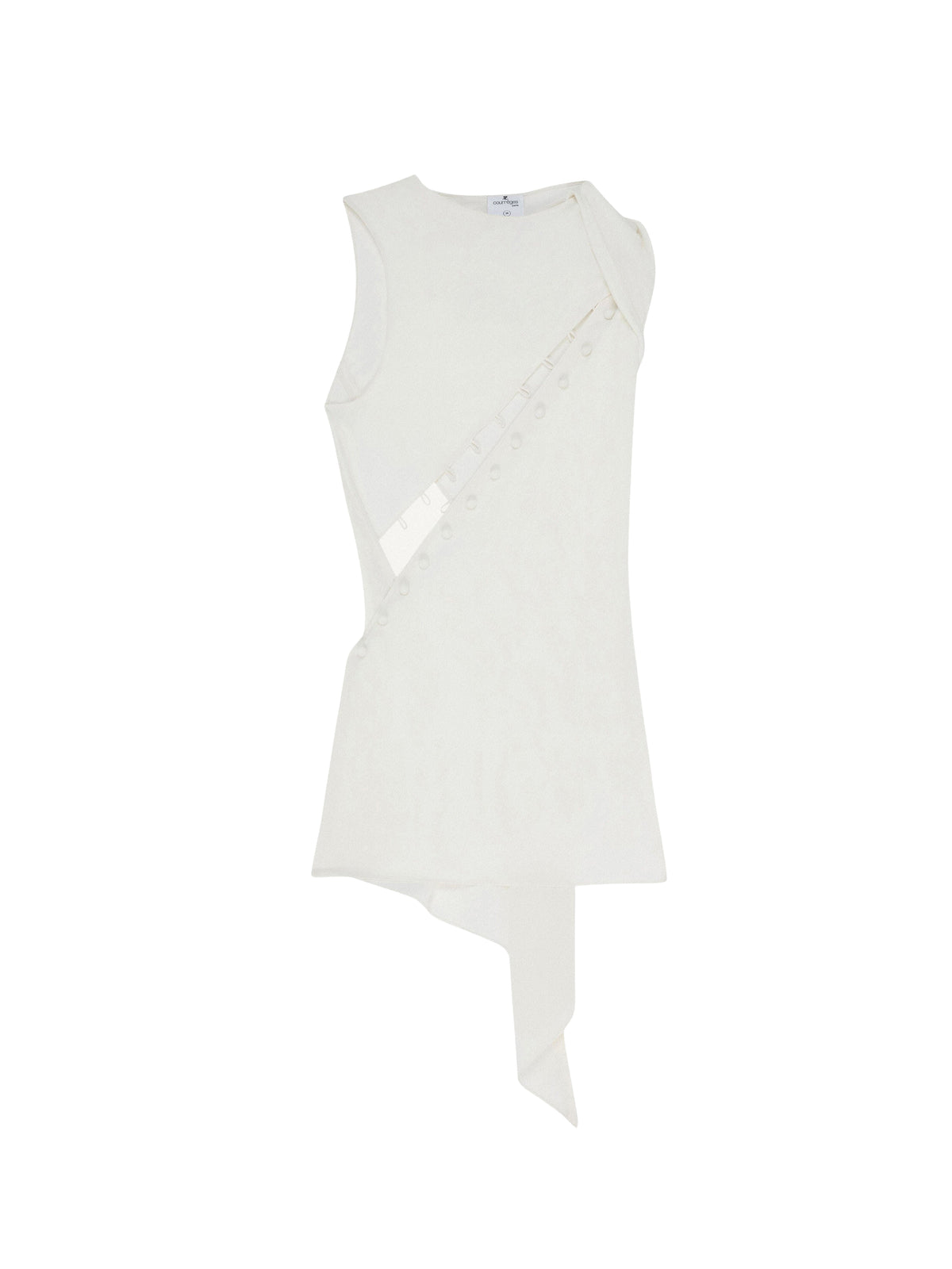 Robe courte multi-ouvertures en soie - Heritage White