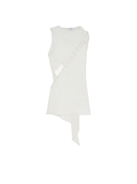 Robe courte multi-ouvertures en soie - Heritage White