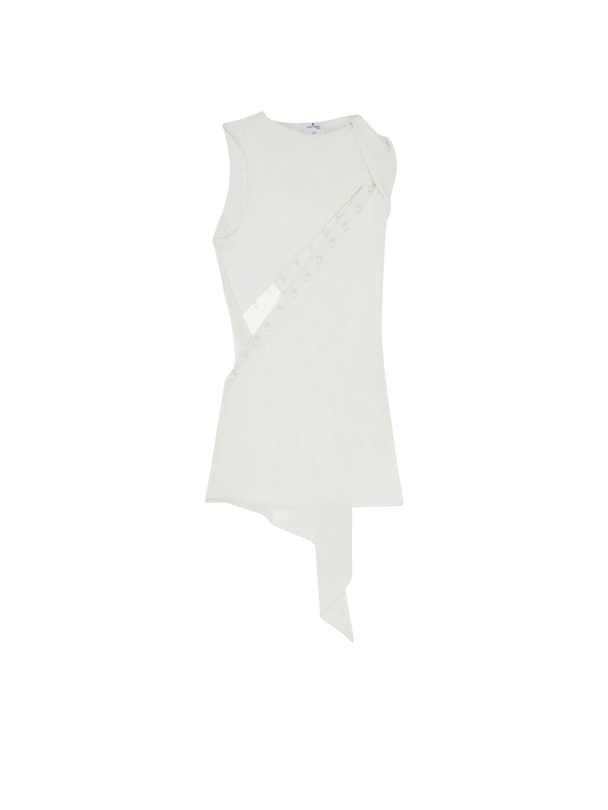 Robe courte multi-ouvertures en soie - Heritage White