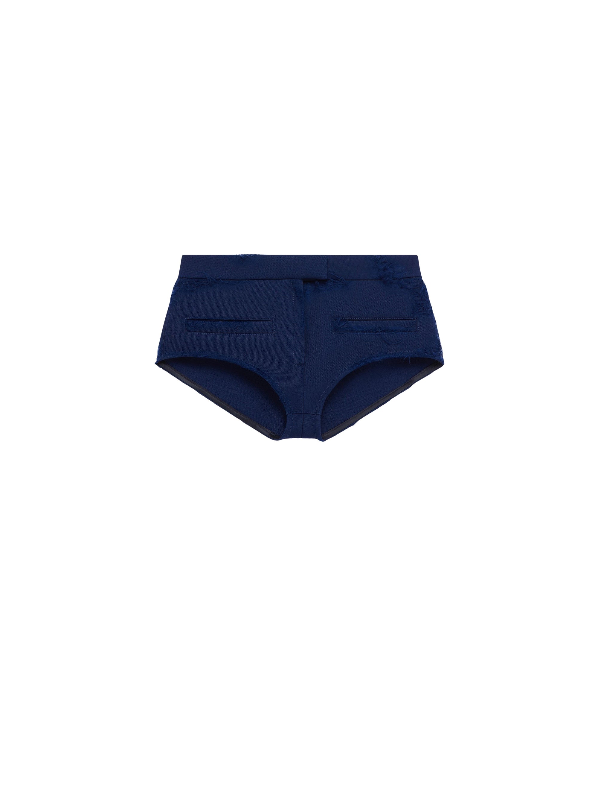 6pcs RELIQUAT 290€ / Short crêpe héritage vieilli en laine - Navy