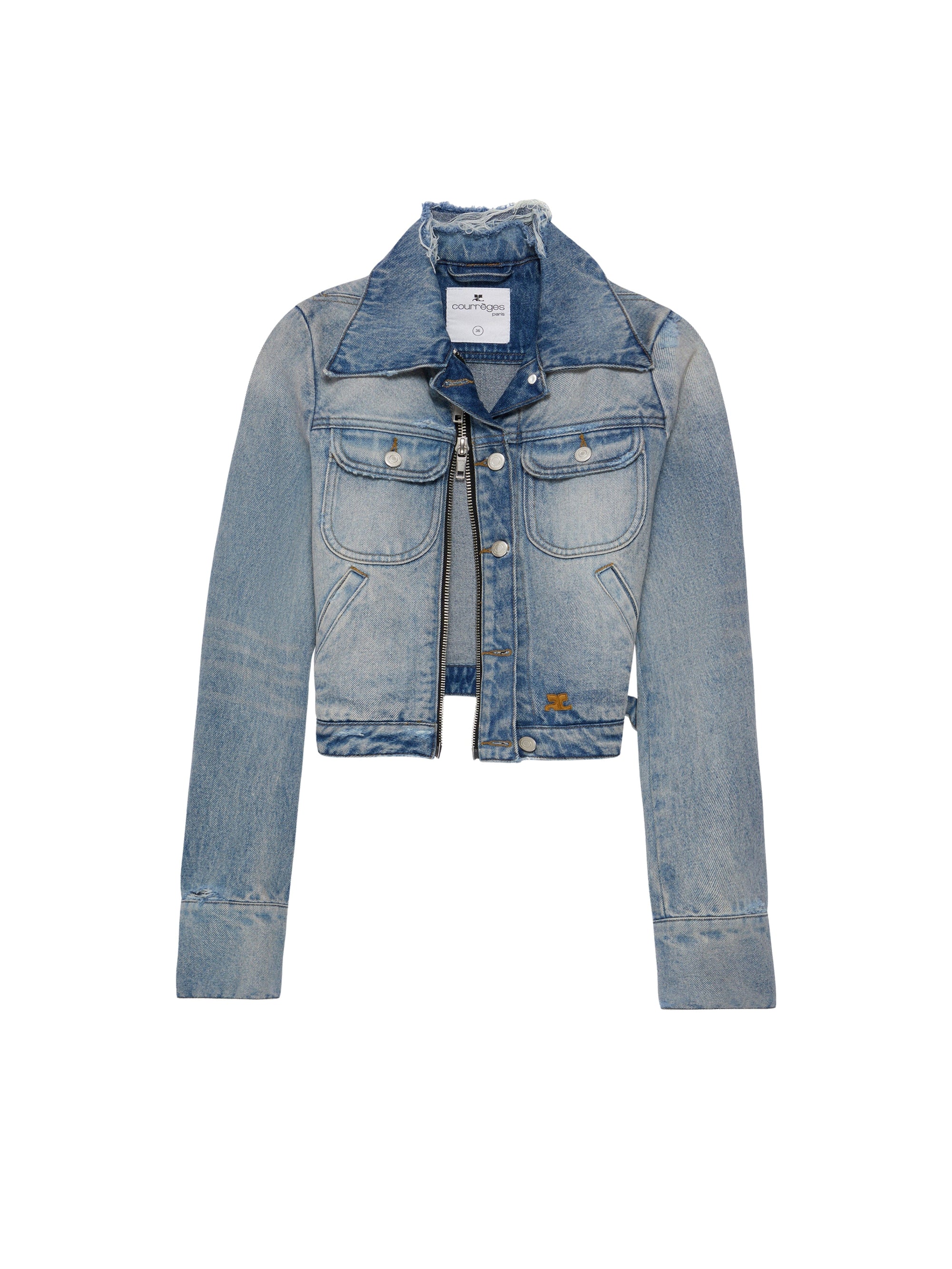 8pcs RELIQUAT 150€ / Blouson fermeture éclair en denim - Light blue wash