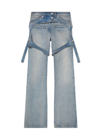 5pcs NEW / PANTALON RACER EN DENIM - Light blue wash