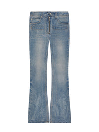 Pantalon à strass zippés - Light Blue Wash
