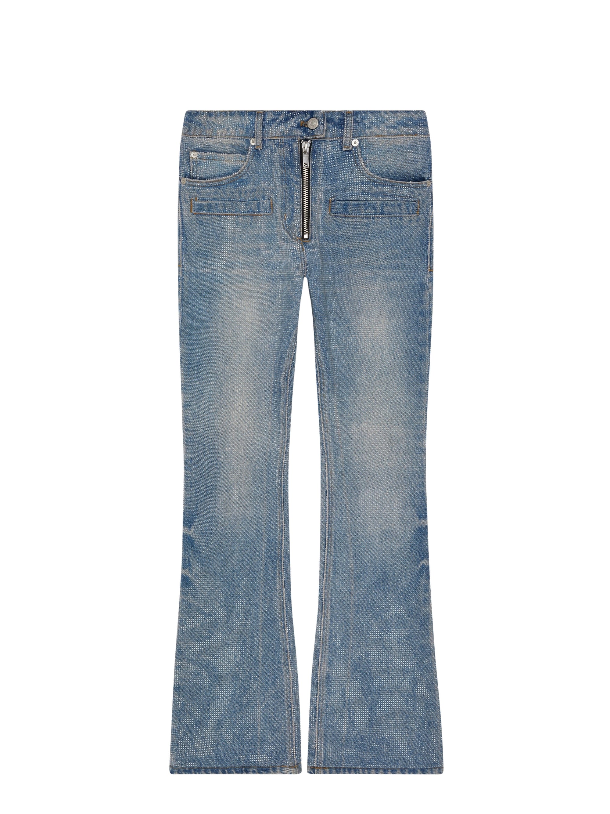 2pcs RELIQUAT 990€ / Pantalon strass zippés - Light blue wash