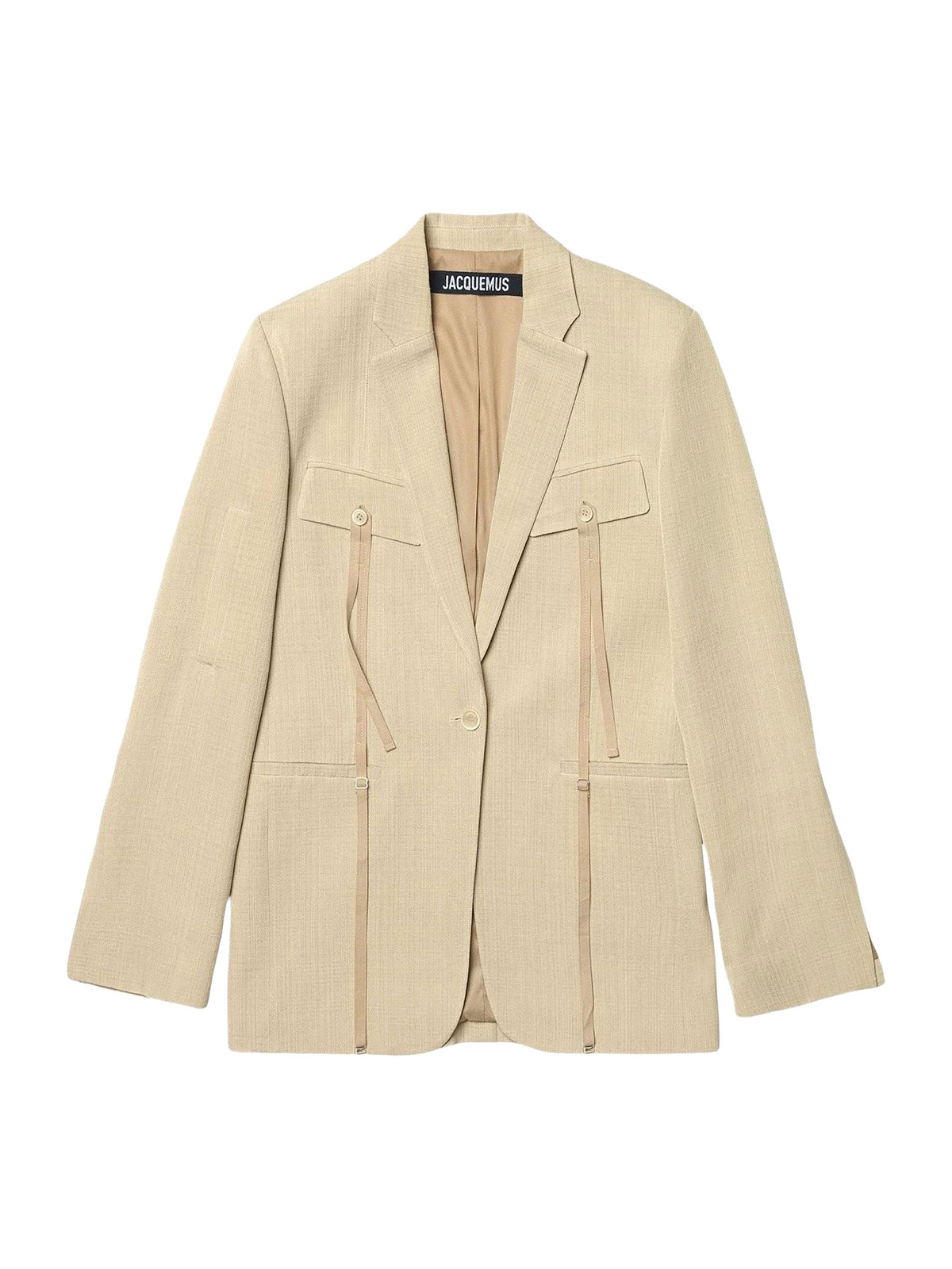 220€ / 1 sold //1 QTY / ST100%   Blazer Astouin zippé en soie mélangée - Dark Beige
