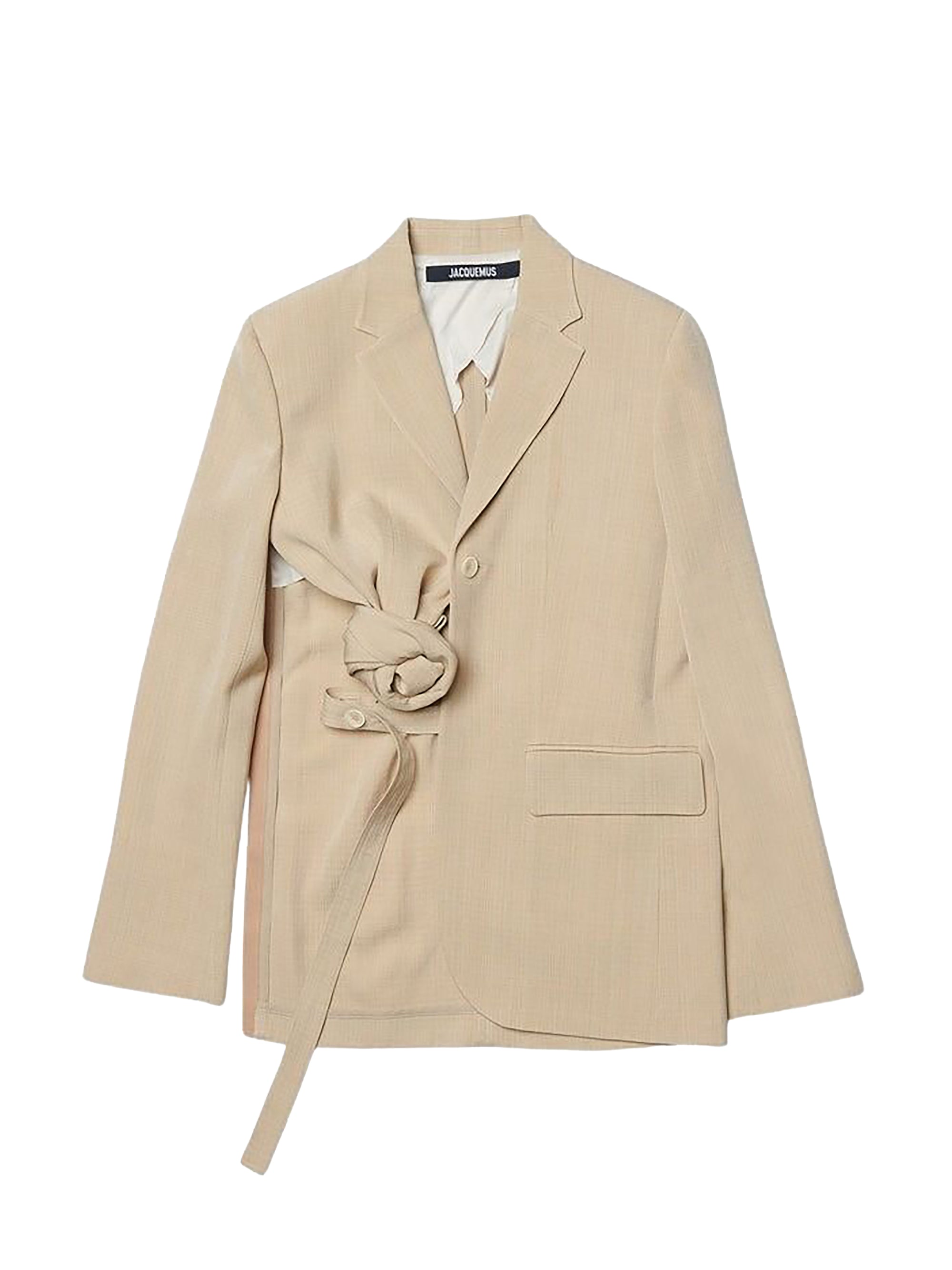 Veste Baccala asymétrique en soie mélangée - Dark Beige
