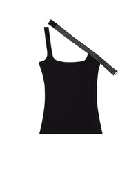 4pcs RELIQUAT 80€ / Débardeur strap biais 90's côtelé - Black